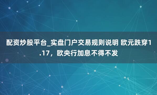 配资炒股平台_实盘门户交易规则说明 欧元跌穿1.17，欧央行加息不得不发